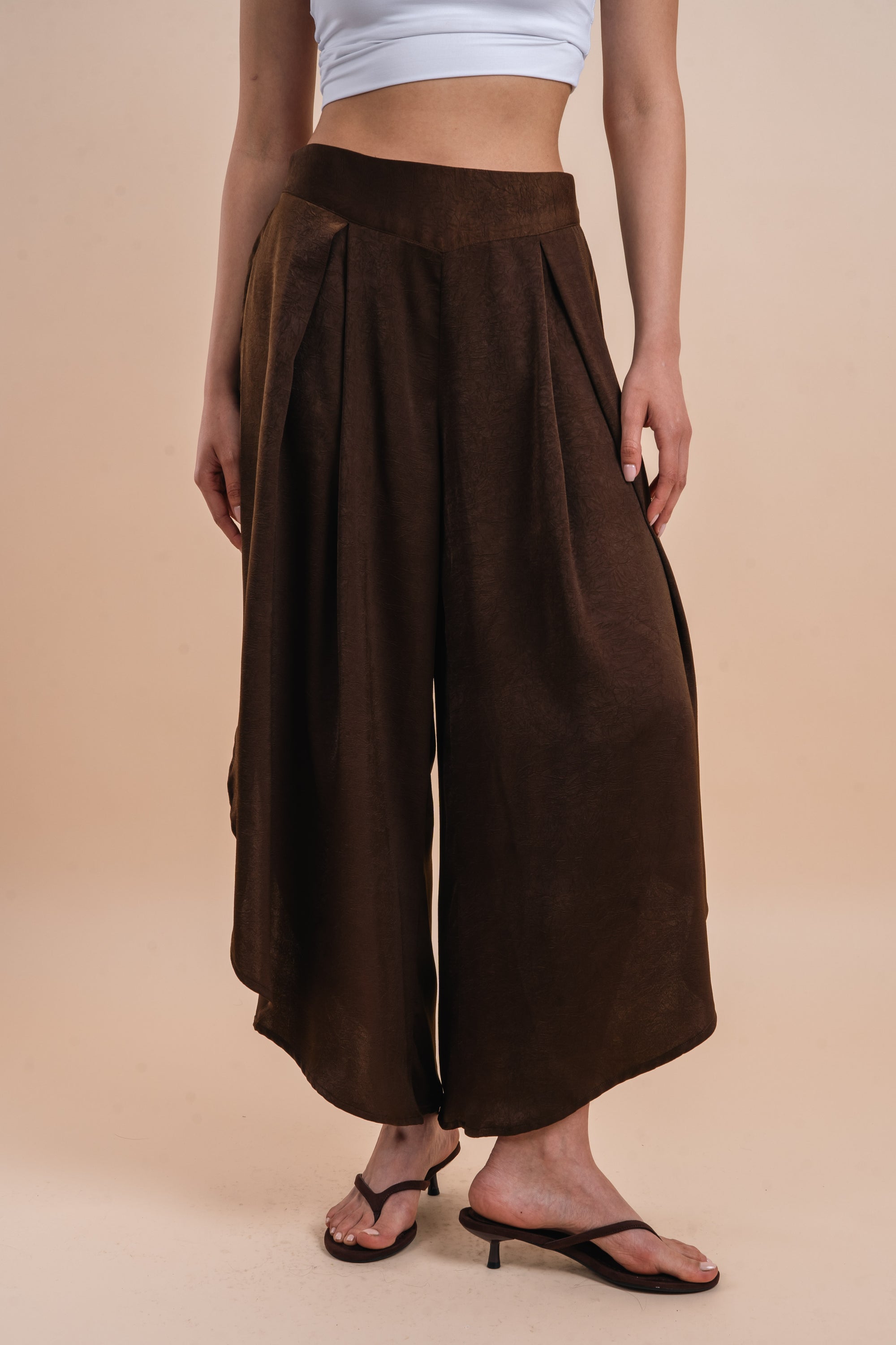 Flowing Pants with vents - café