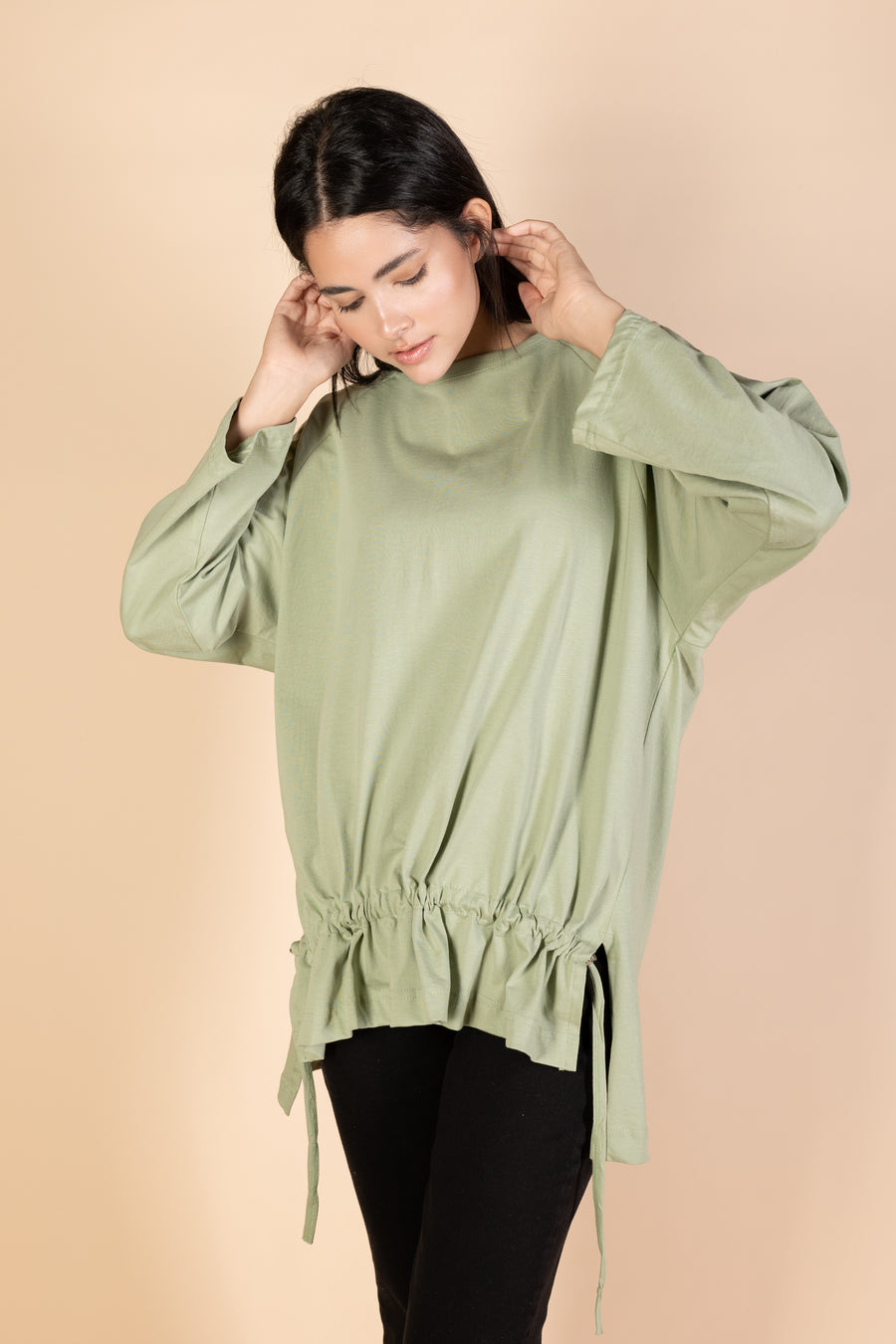 Oversized Drawstring T-shirt - Mint