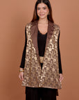 Brown & Gold Embro Vest