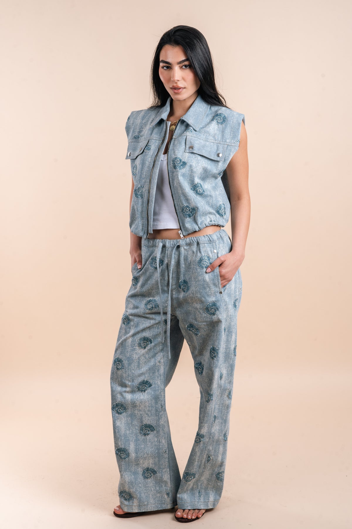 Embellishment shells - light Denim Vest