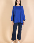 Oversized Drawstring T-shirt - Royal Blue