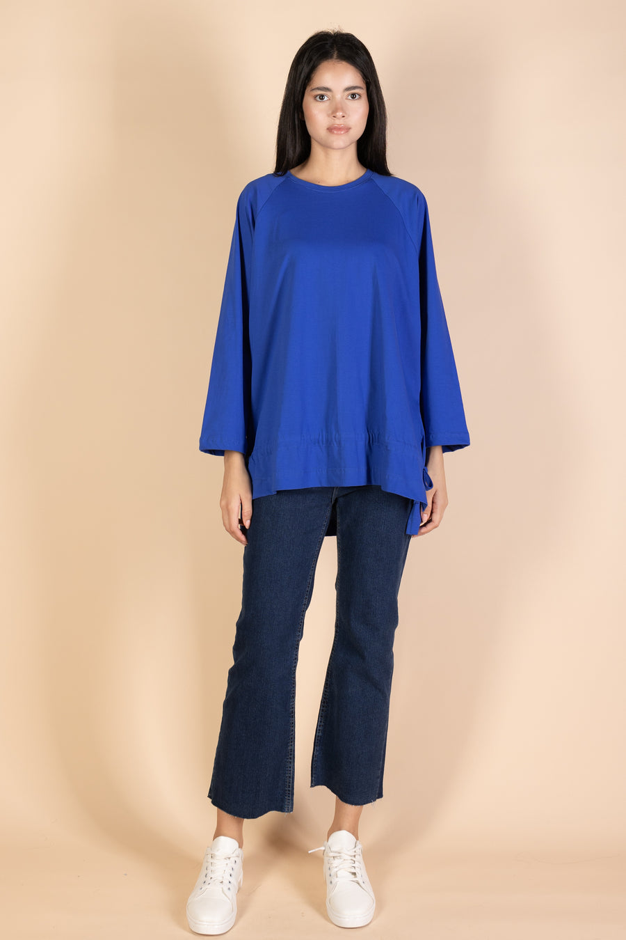 Oversized Drawstring T-shirt - Royal Blue