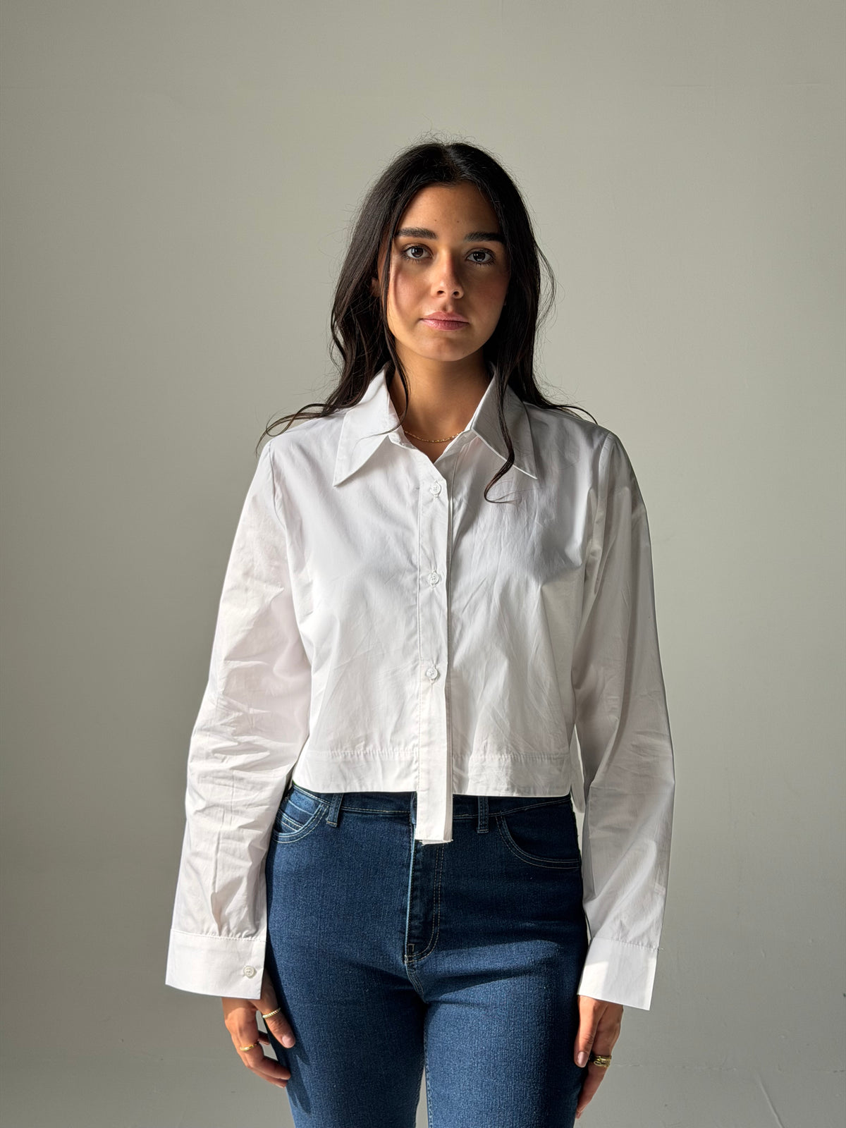 Cropped White Shirt