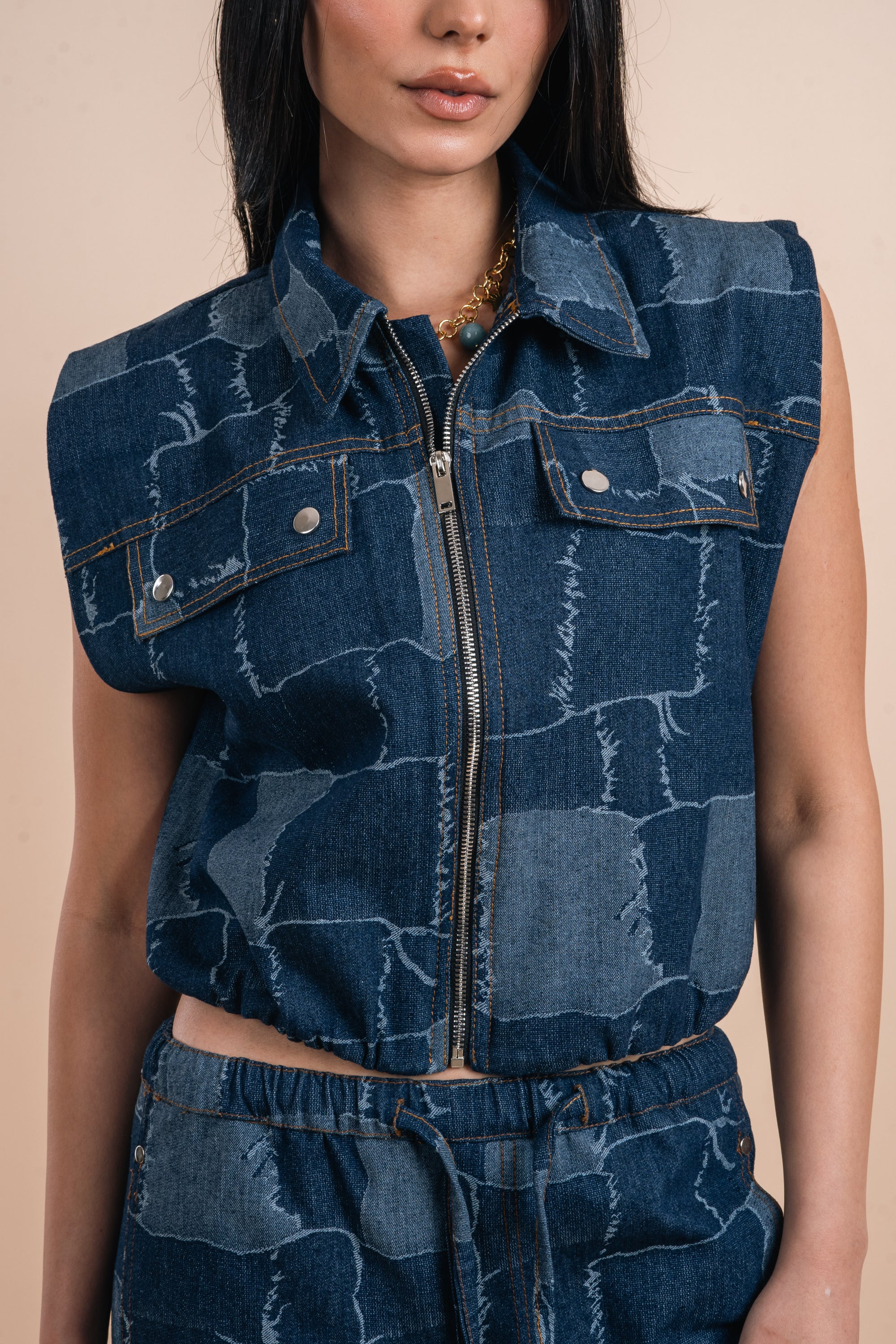 Checkers Denim Vest