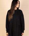 Back & Forth Melton Top - Black