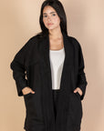 Black Melton Cardigan