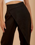 Black Wrap Linen Pants