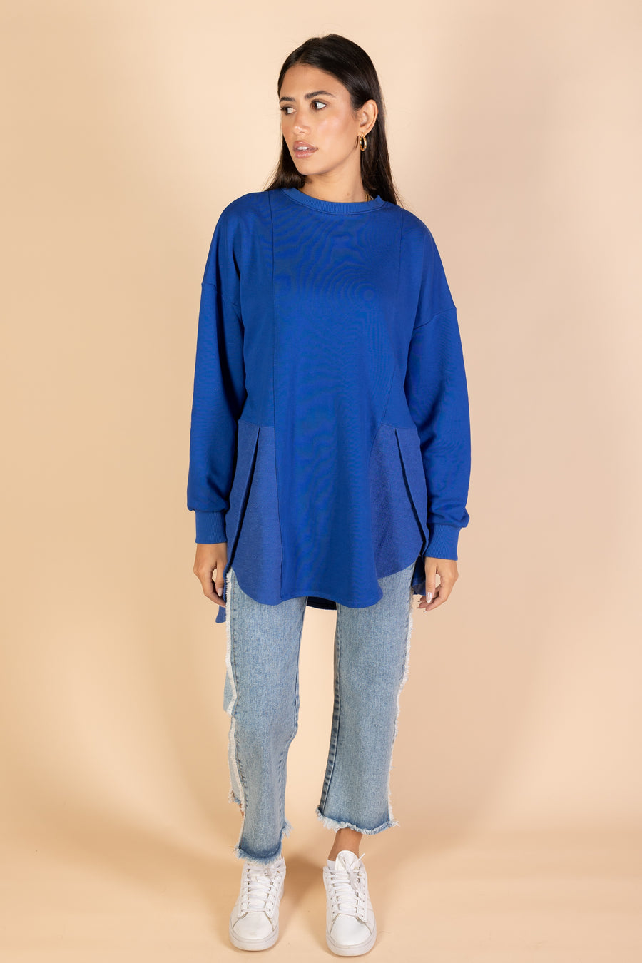 Back & Forth Melton Top - Royal Blue