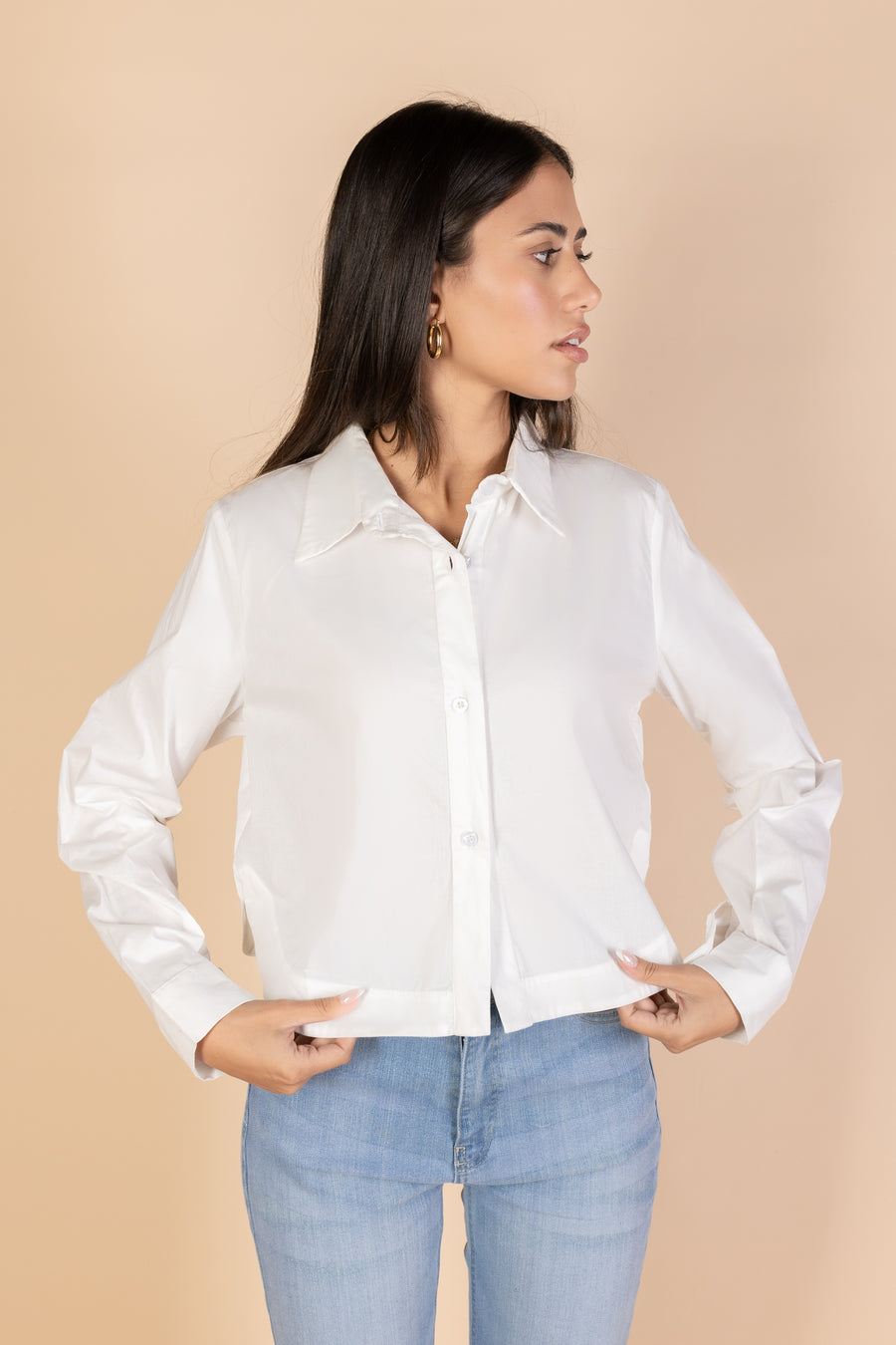 Cropped White Shirt