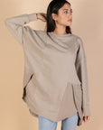 Back & Forth Melton Top - Beige