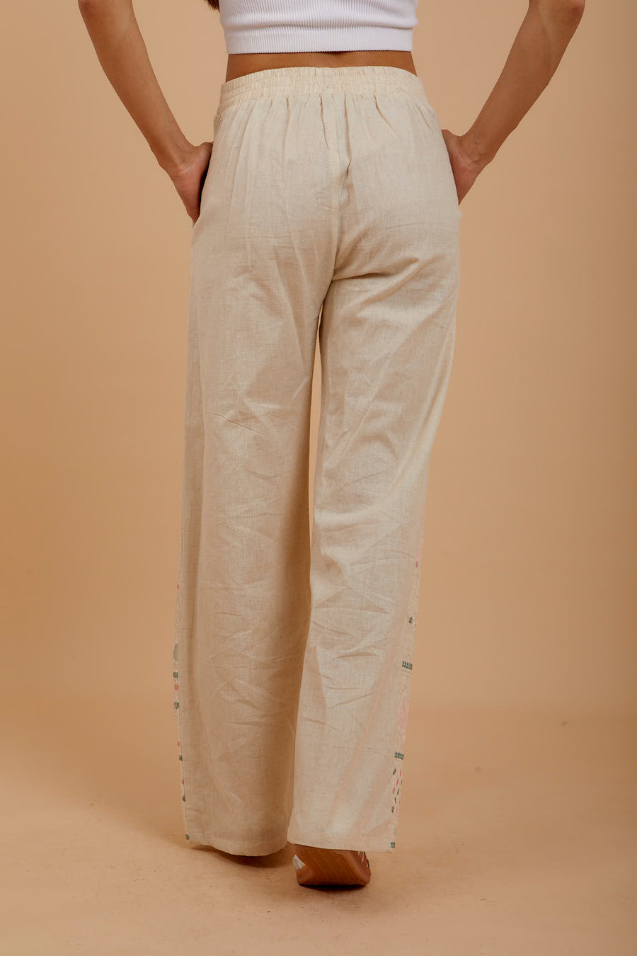 Mint & Pink Linen pants - Coated