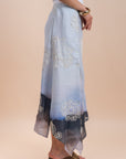 Grading blue/grey skirt embro