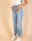 Ankle Length - Flare Jeans - Light Blue