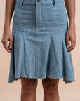 Denim Midi skirt - Light blue
