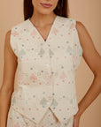 Mint & pink Linen Vest