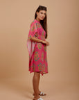 Hot pink paisley cover-up