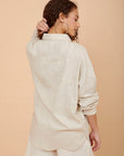 Beige silver shimmer Waves Shirt