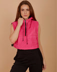 Side buckles Vest - hot pink