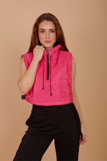 Side buckles Vest - hot pink