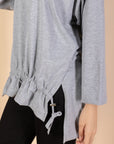 Oversized Drawstring T-shirt - Grey