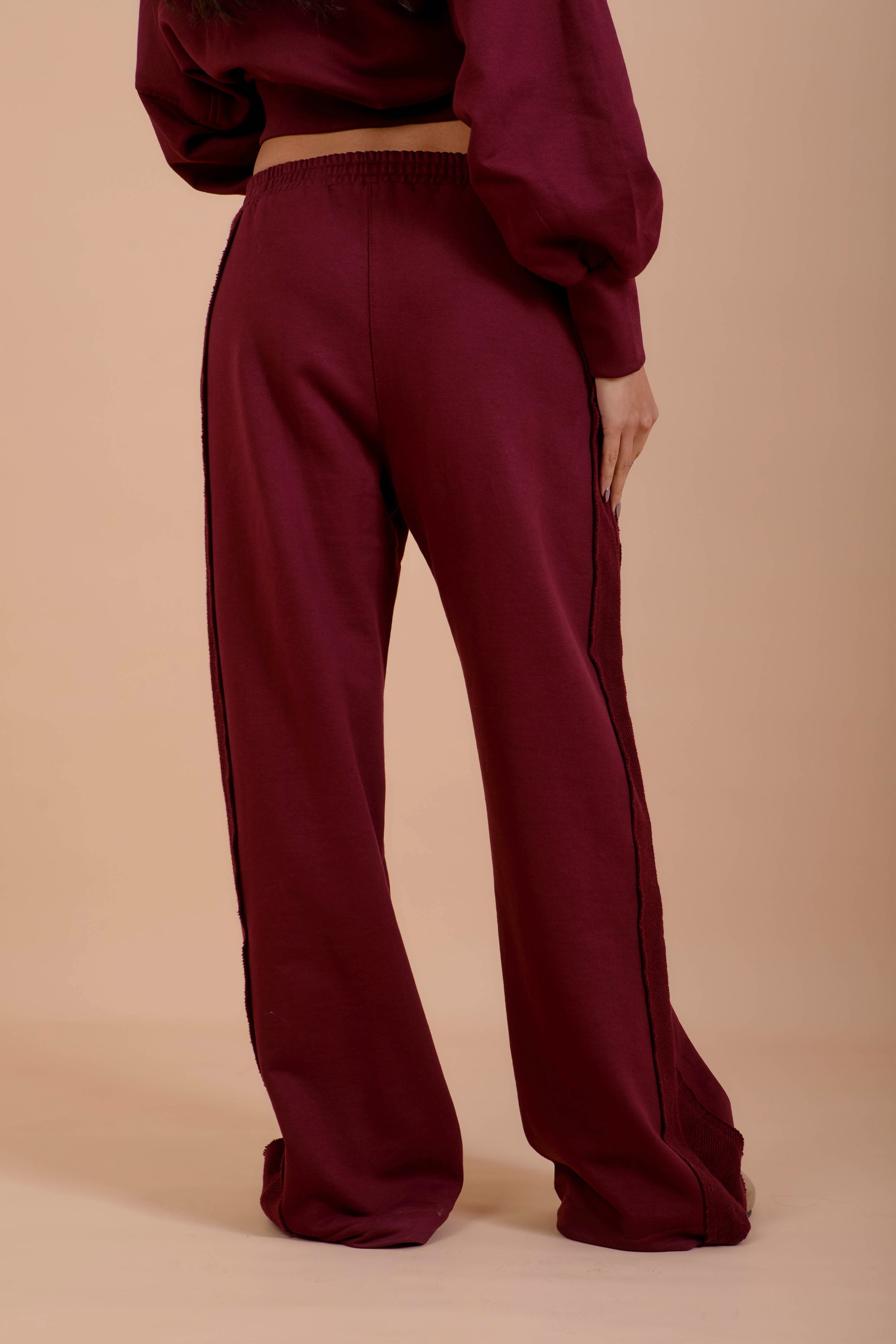 Burgundy Loose fit Sweatpants
