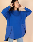 Back & Forth Melton Top - Royal Blue