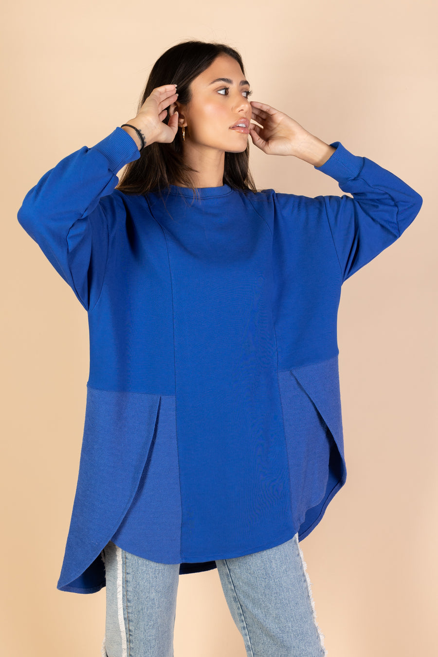 Back & Forth Melton Top - Royal Blue