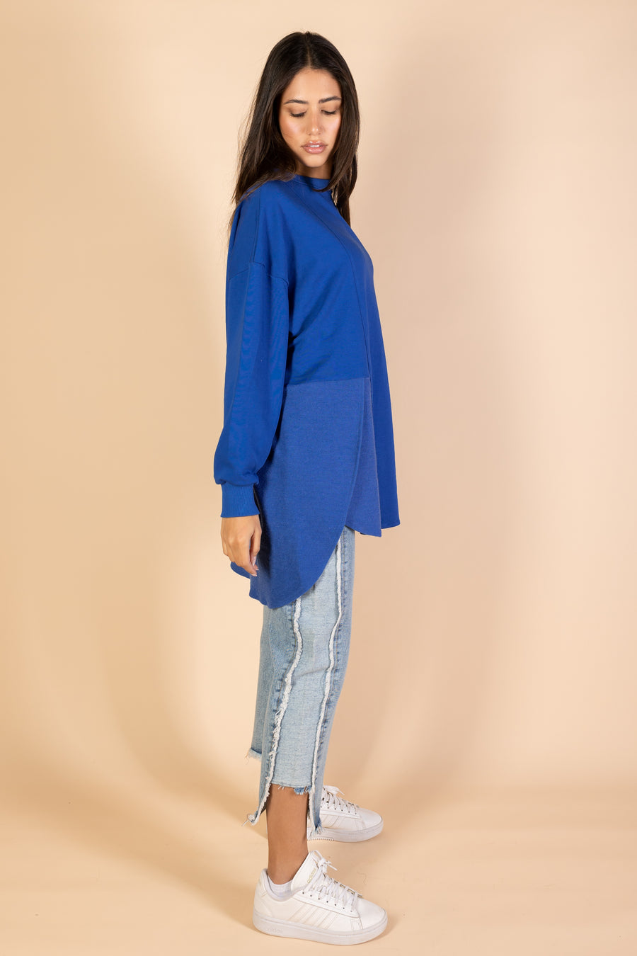 Back & Forth Melton Top - Royal Blue