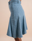 Denim Midi skirt - Light blue