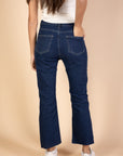 Ankle Length - Flare Jeans - Dark Blue