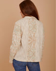 Pastels embroidered tweed jacket