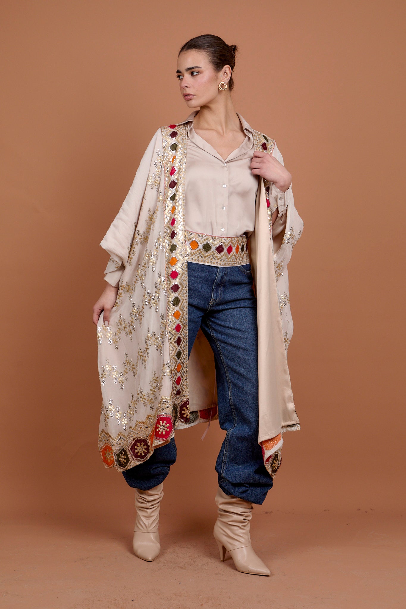 Halo - White coated Kimono + Belt