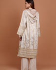 White & Gold stripes Kaftan