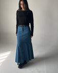 Long Denim skirt - Blue