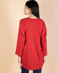 Oversized Drawstring T-shirt - Red