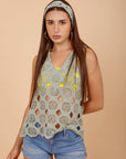 Mint Sleeveless Crochet Top