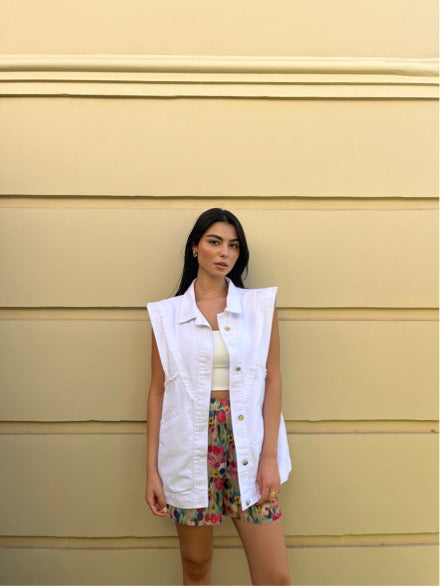 White Denim Vest