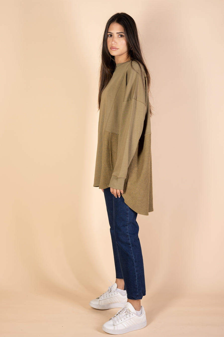 ( Restocking ) Back & Forth Melton Top - Olive