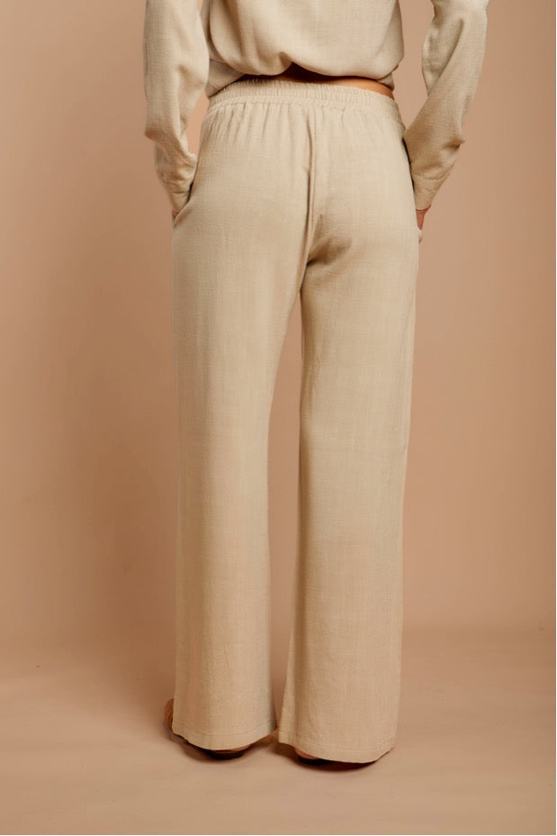 Light Beige Soft Linen Pants