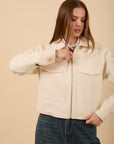 Wool Jacket with Pockets - off-white