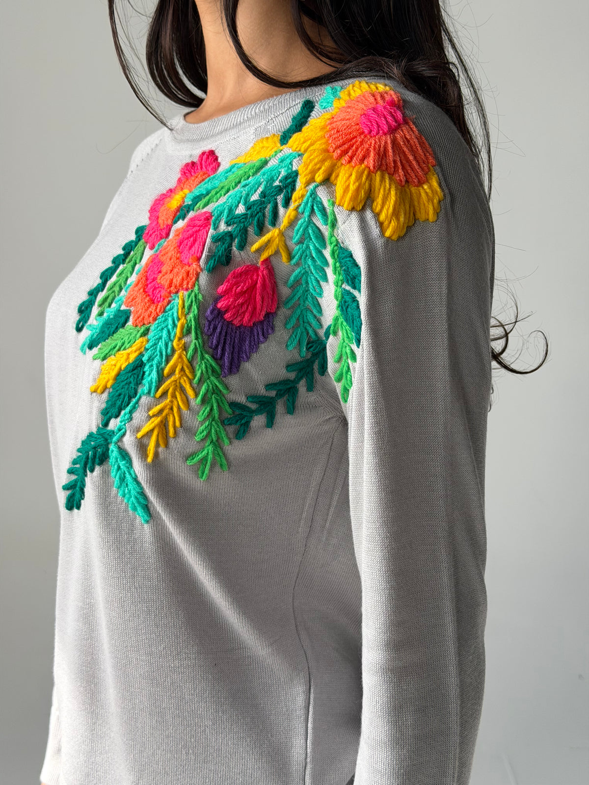 Floral Embroidery knitwear Top