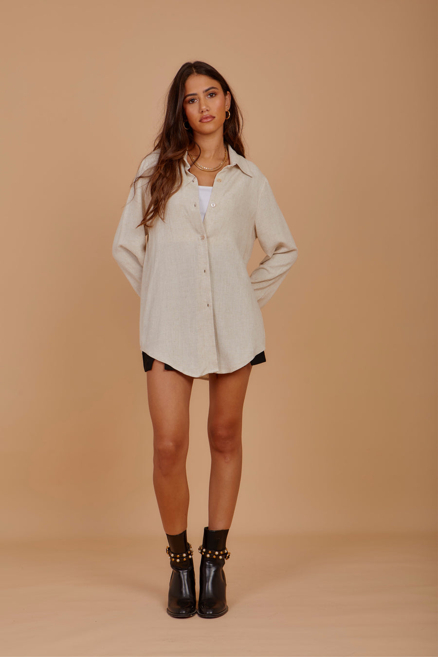 Light Beige Soft Linen Shirt