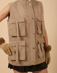 Utility Long Vest - Beige