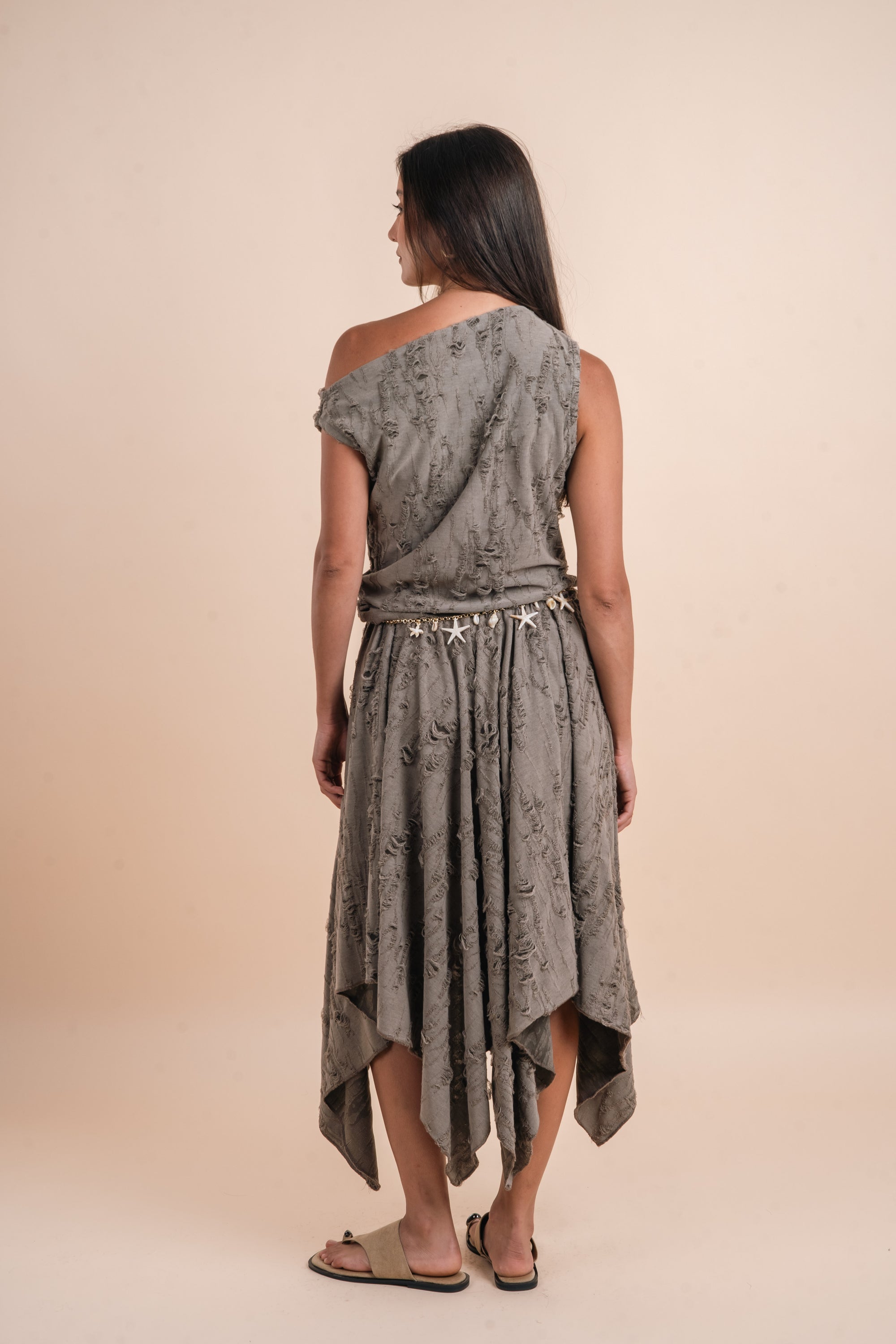 Flowing Midi Skirt - Grey