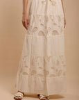 Hippie Beige Embro  Skirt