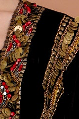 velvet kimono handmade red &amp; gold embelishments