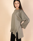 Oversized Drawstring T-shirt - Olive