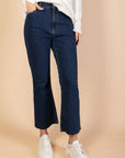 Ankle Length - Flare Jeans - Dark Blue