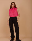 Side buckles Vest - hot pink