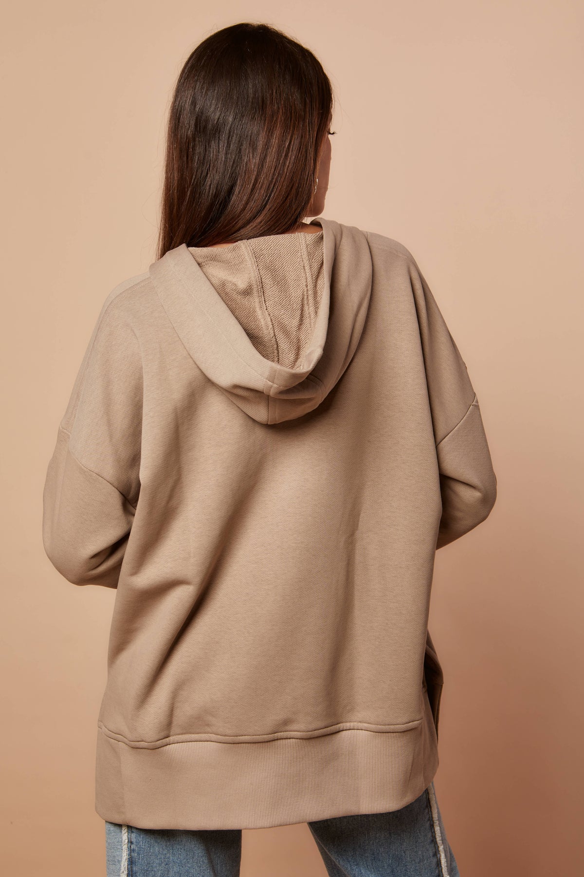 Beige Snap buttons sweat shirt
